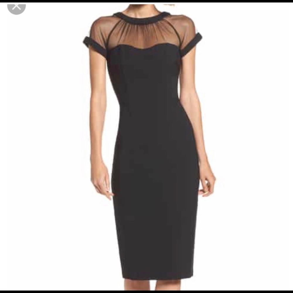 Maggy London black capped sleeve dress